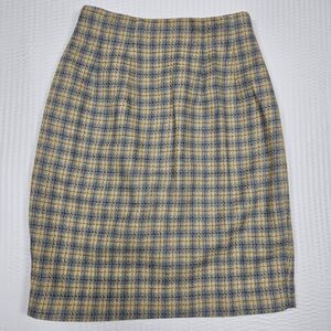 Vintage Barami Wool Silk Skirt Size 0 Plaid Made in USA 90s Classic